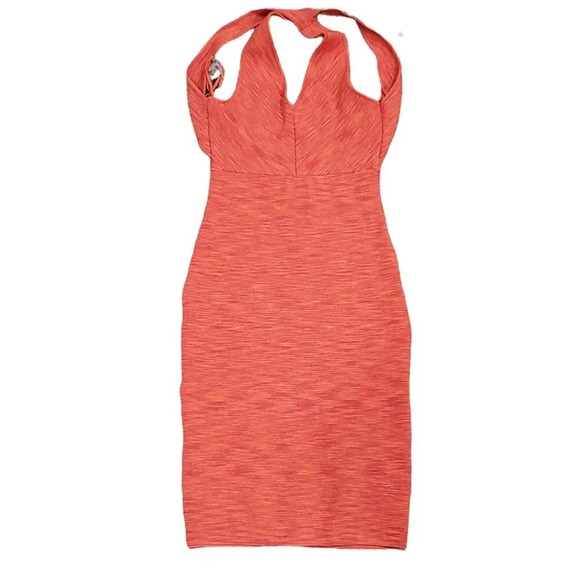 Guess Mirage Orange Plunge Neck Mini Bandage Dress XS - Picture 2 of 6
